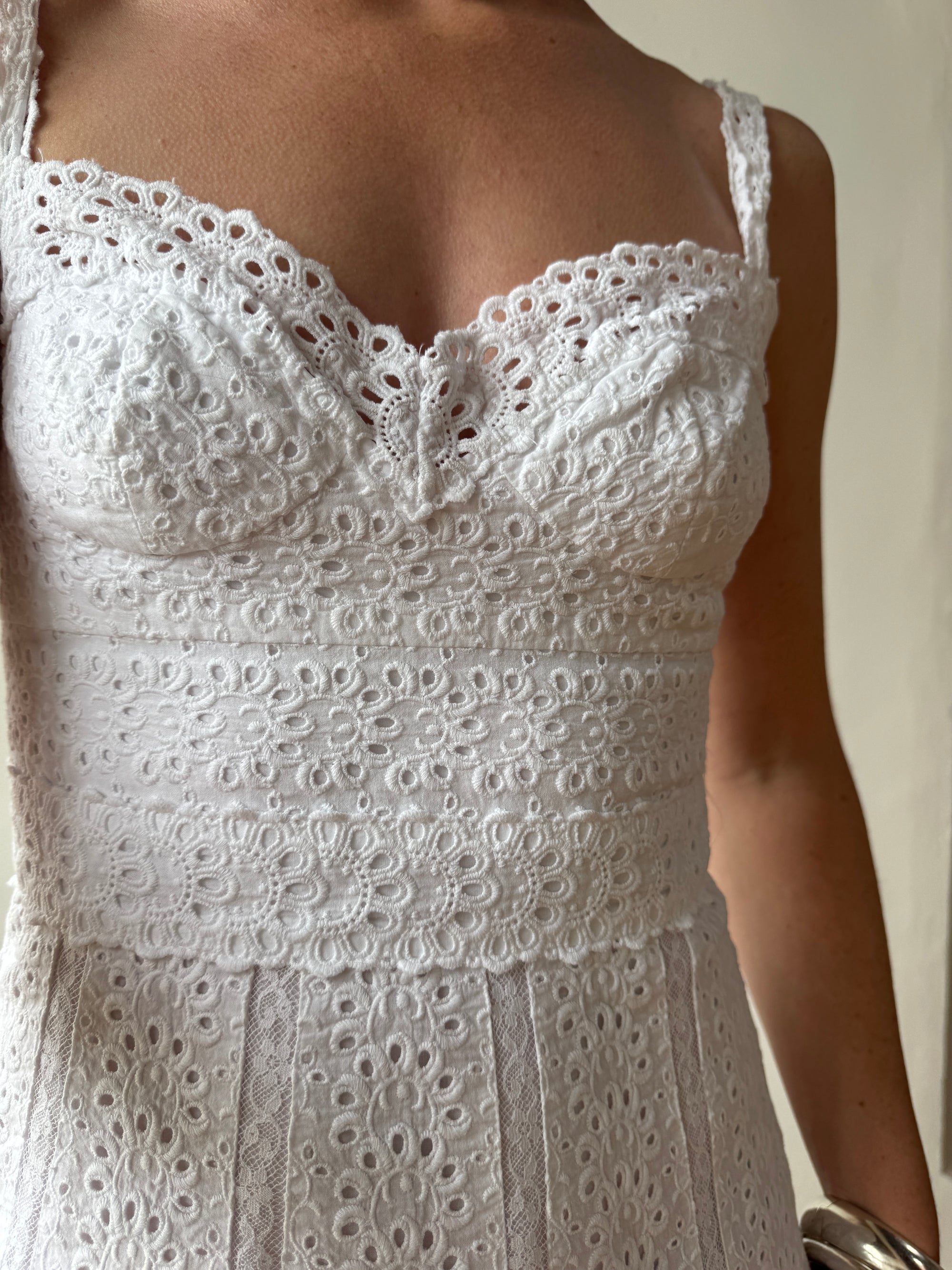 Vintage Y2K Collette Dinnigan Broderie Anglaise Mini Dress