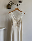 Vintage 90s Crepe Beaded Column Bridal Slip