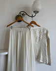 Vintage 90s Jacquard Rhinestone Jacket and Chiffon Bridal Skirt Set