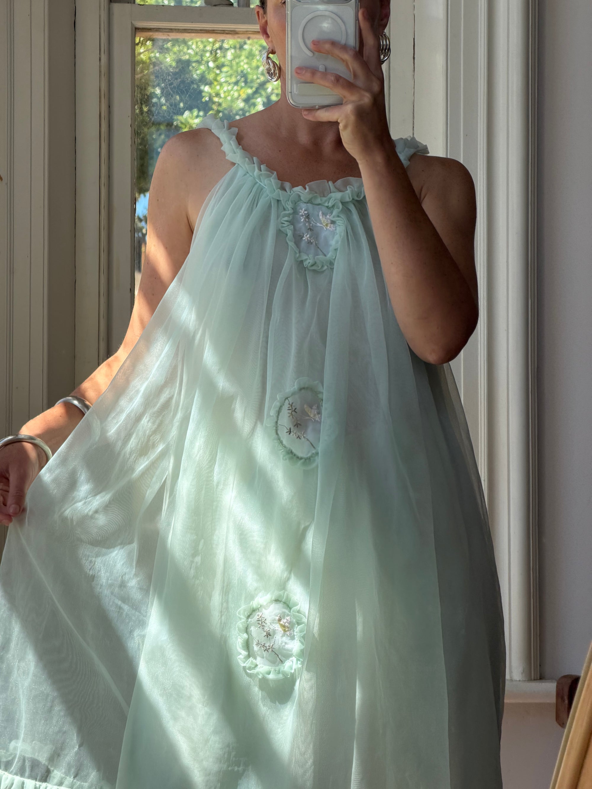 Vintage 60s Babydoll Shift Dress Mint