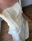 Vintage 90s Italian Bridal Fairy Tulle Embroidered Bustier and Satin Skirt