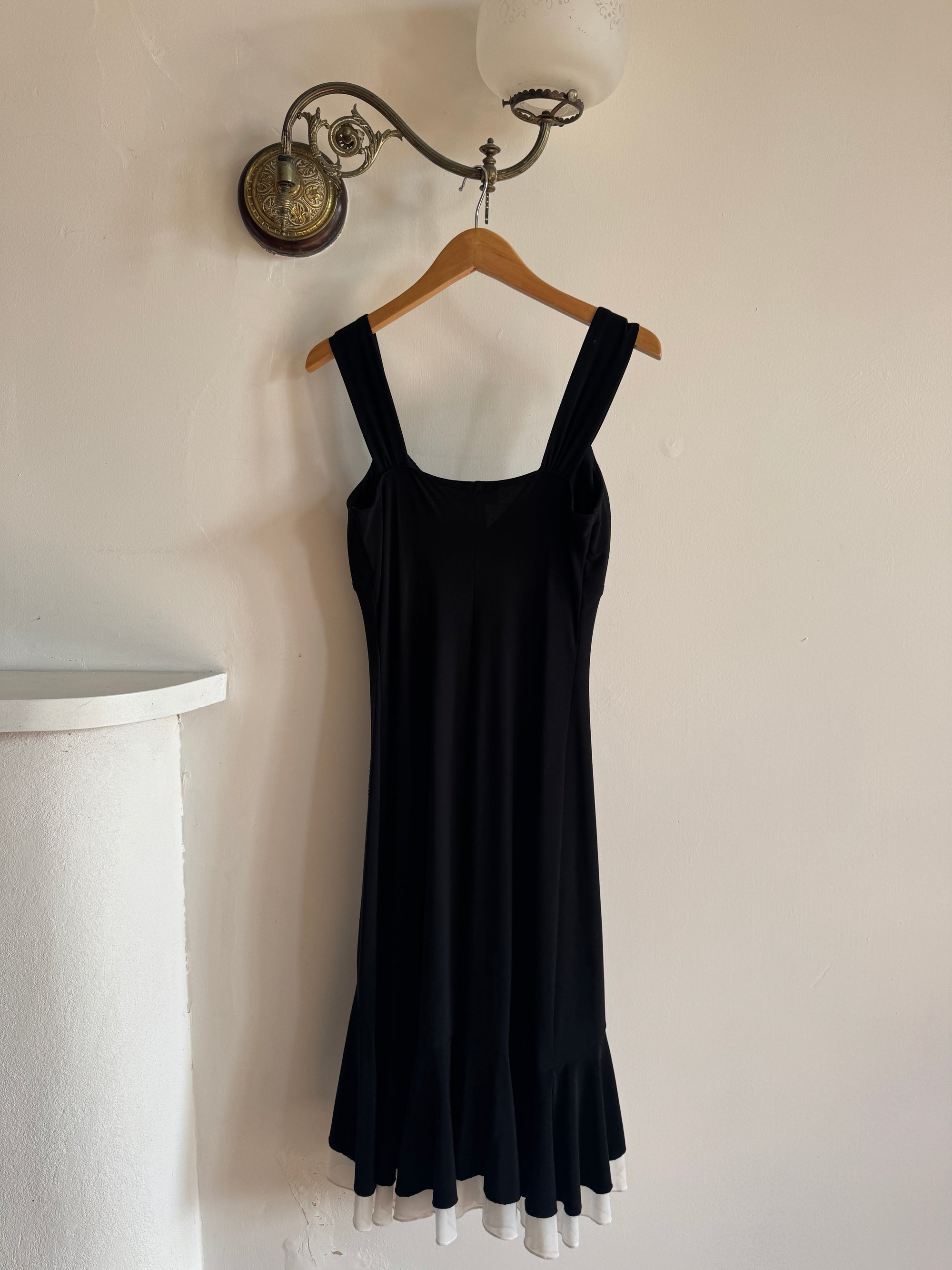 Vintage Y2K Jersey Black and White Party Dress