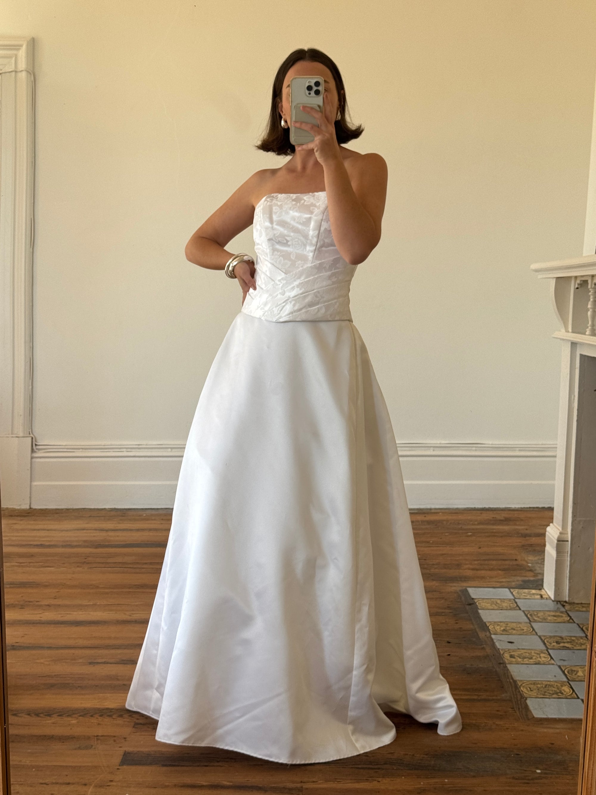 Vintage 90s Princess Satin Jacquard Two Piece Set