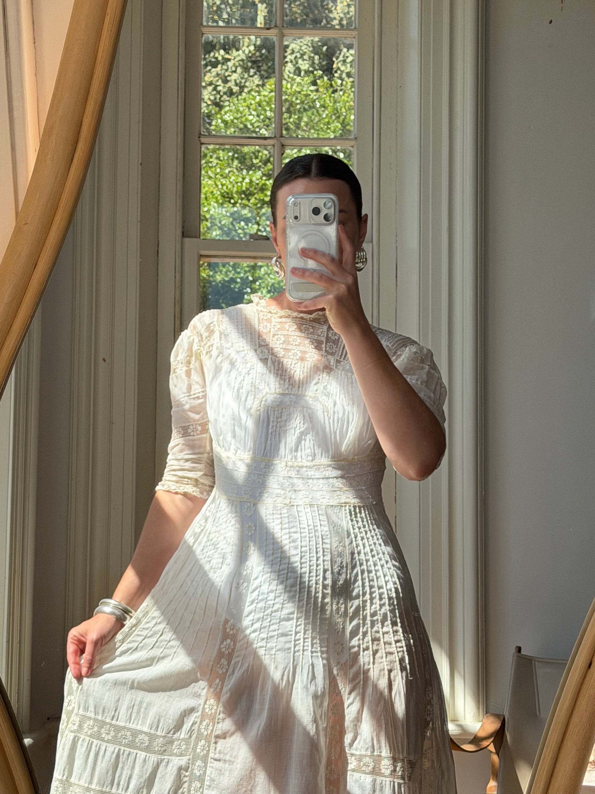 Edwardian Cotton Tea Wedding Dress