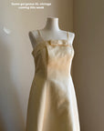 Vintage 90s Plus Size Satin Minimal Bow Wedding Dress and Sash