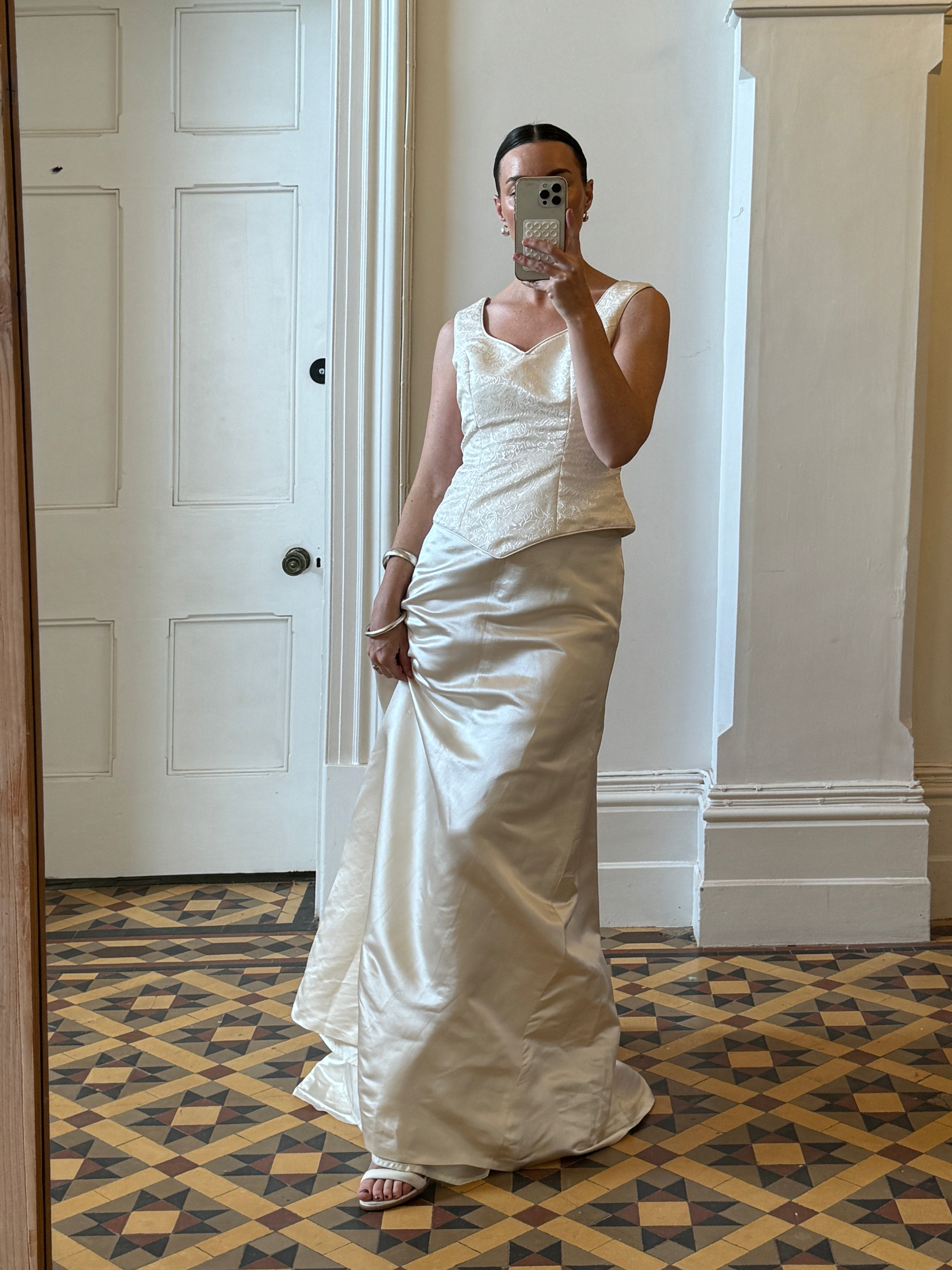 Vintage 90s Classic Satin Bridal Skirt