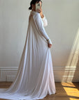 Vintage 60s Jersey and Lace Cape Wedding Dress