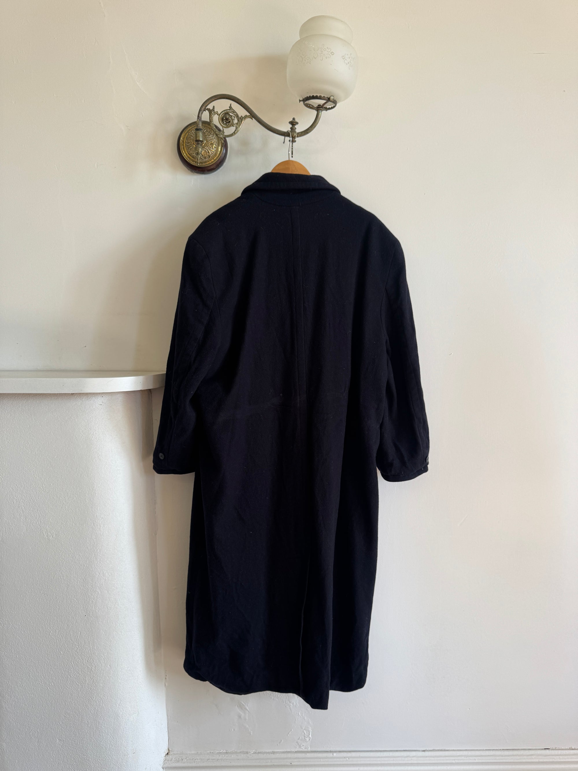 Vintage Australian Made Wool and Cashmere Oversized Coat Noir