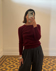 Vintage 90s Burgundy Cashmere Sweater