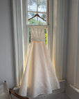 Vintage 90s Brocade Corset Satin Bridal Gown Champagne