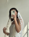 Vintage Juliette Floral Cap Long Veil