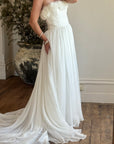 Vintage Y2K Cupcake Strapless Chiffon Wedding Gown