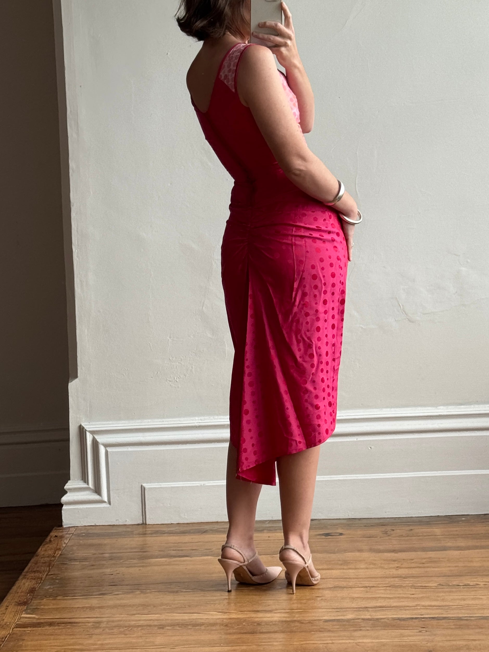 Vintage 90s Australian Made Polka Dot Pink Set