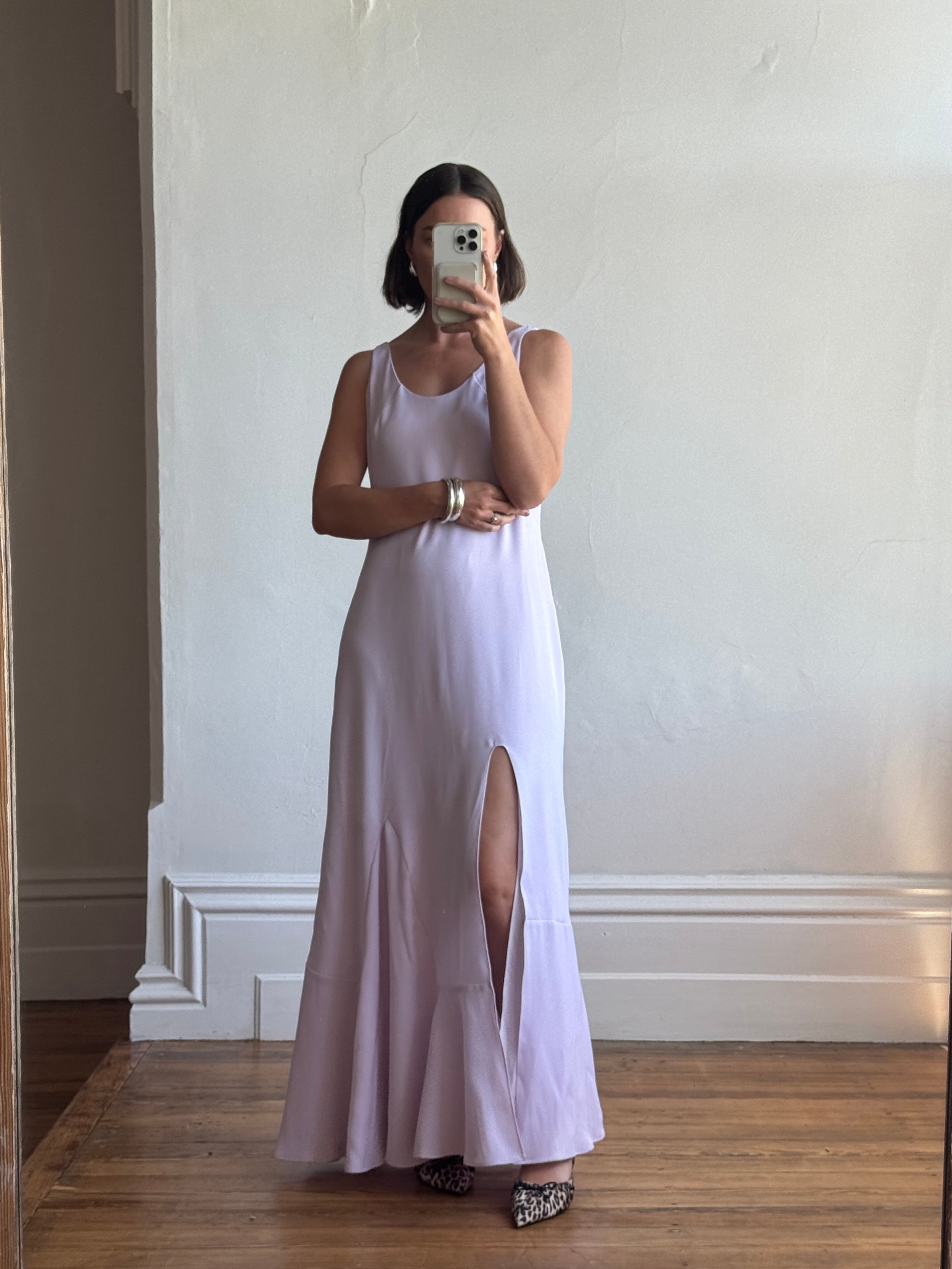 Vintage Y2K Halston Heritage Lilac Slip Dress