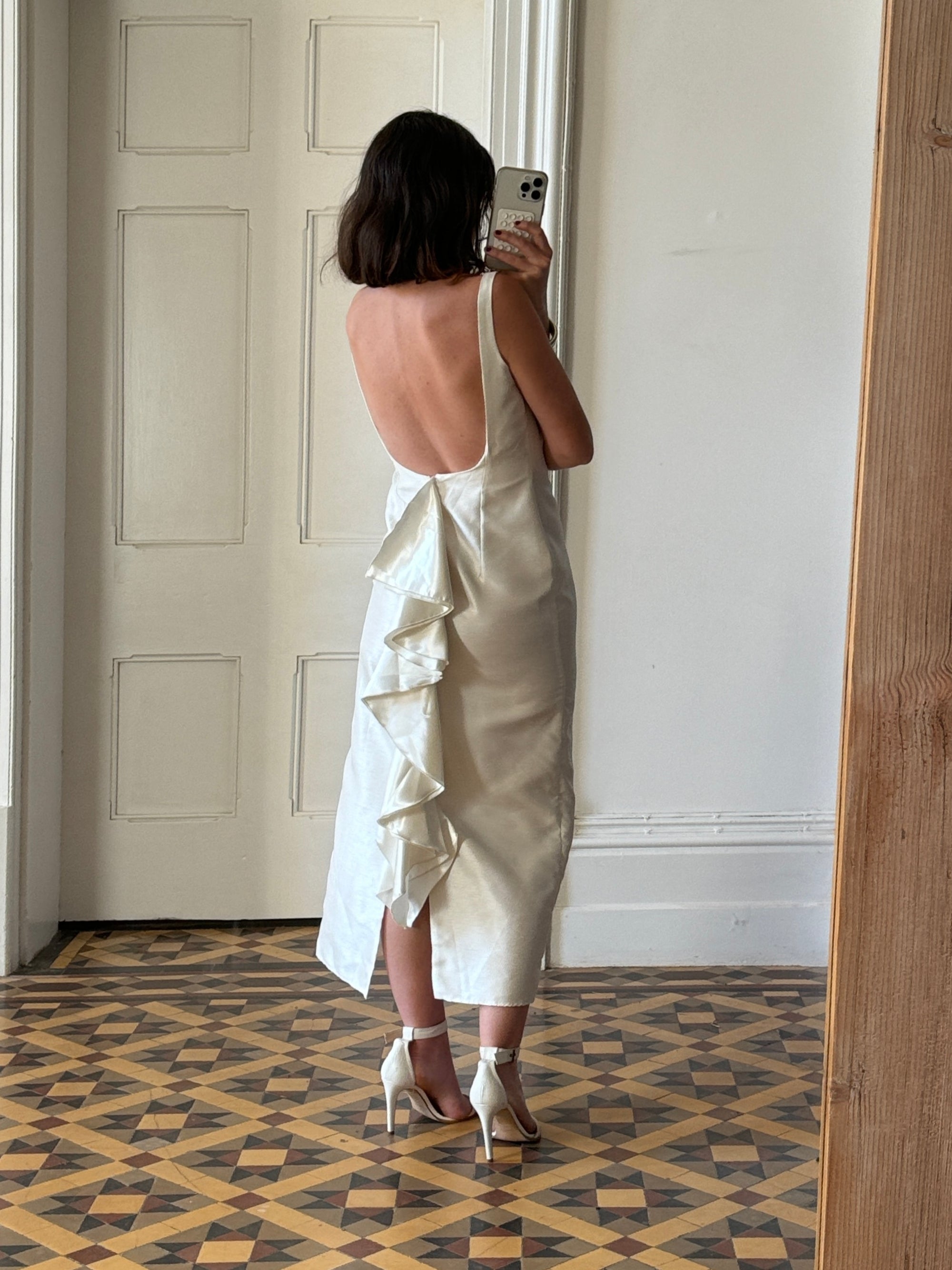 Vintage 90s Backless Slip Rosette Wedding Dress Call Me The Breeze Vintage 90s Backless Slip Rosette Wedding Dress Call Me The Breeze