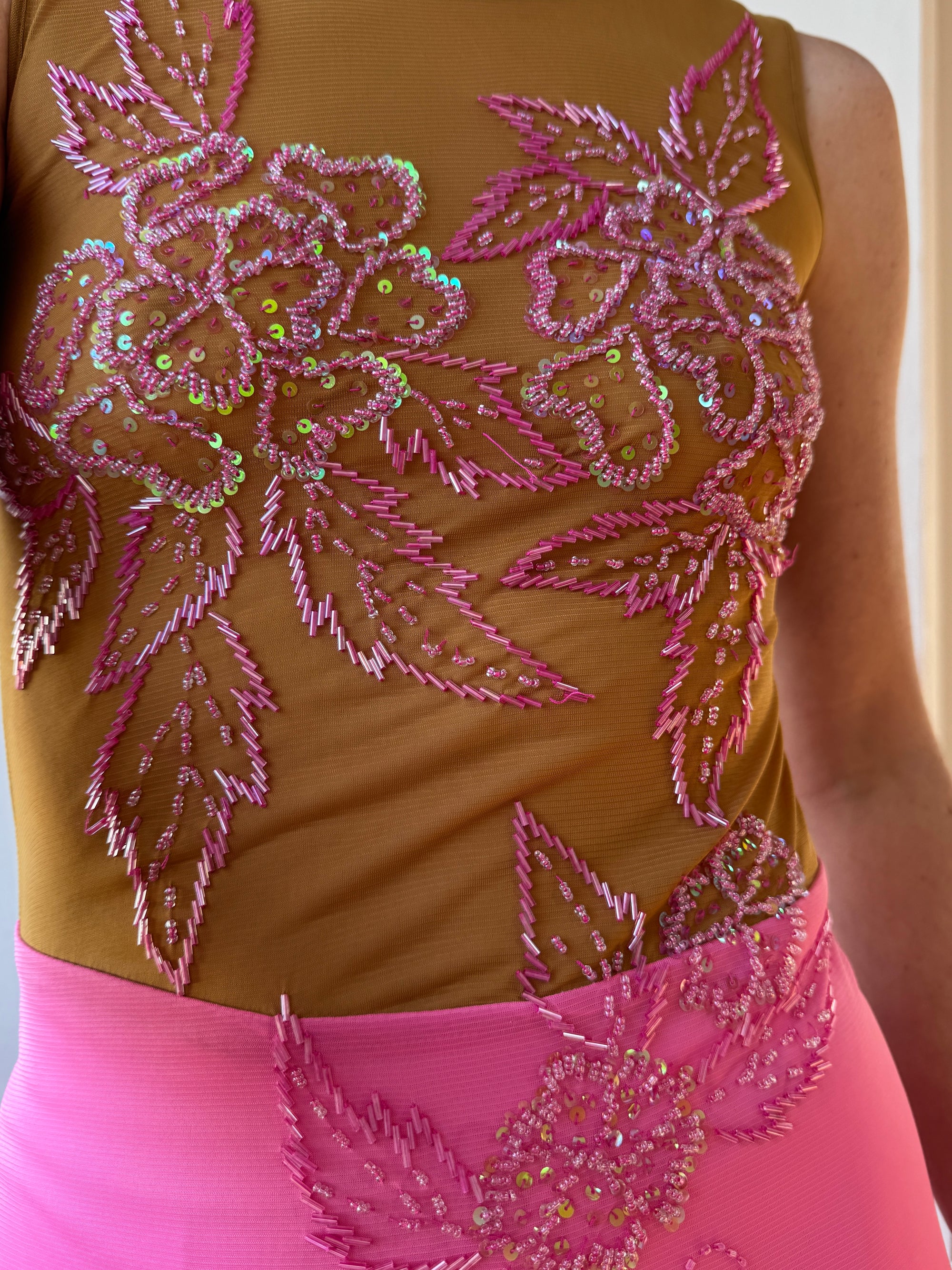 Vintage Y2K Naked Embellished Bodycon Midi Hot Pink