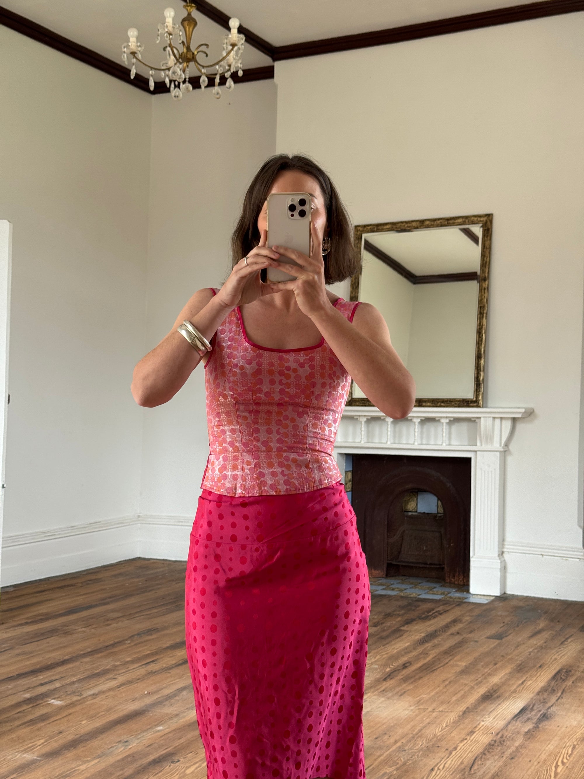 Vintage 90s Australian Made Polka Dot Pink Set