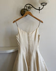 Vintage 90s Pure Silk Couture Diamante Wedding Gown