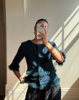Vintage 90s Couture Ostrich Feather Jacket Navy