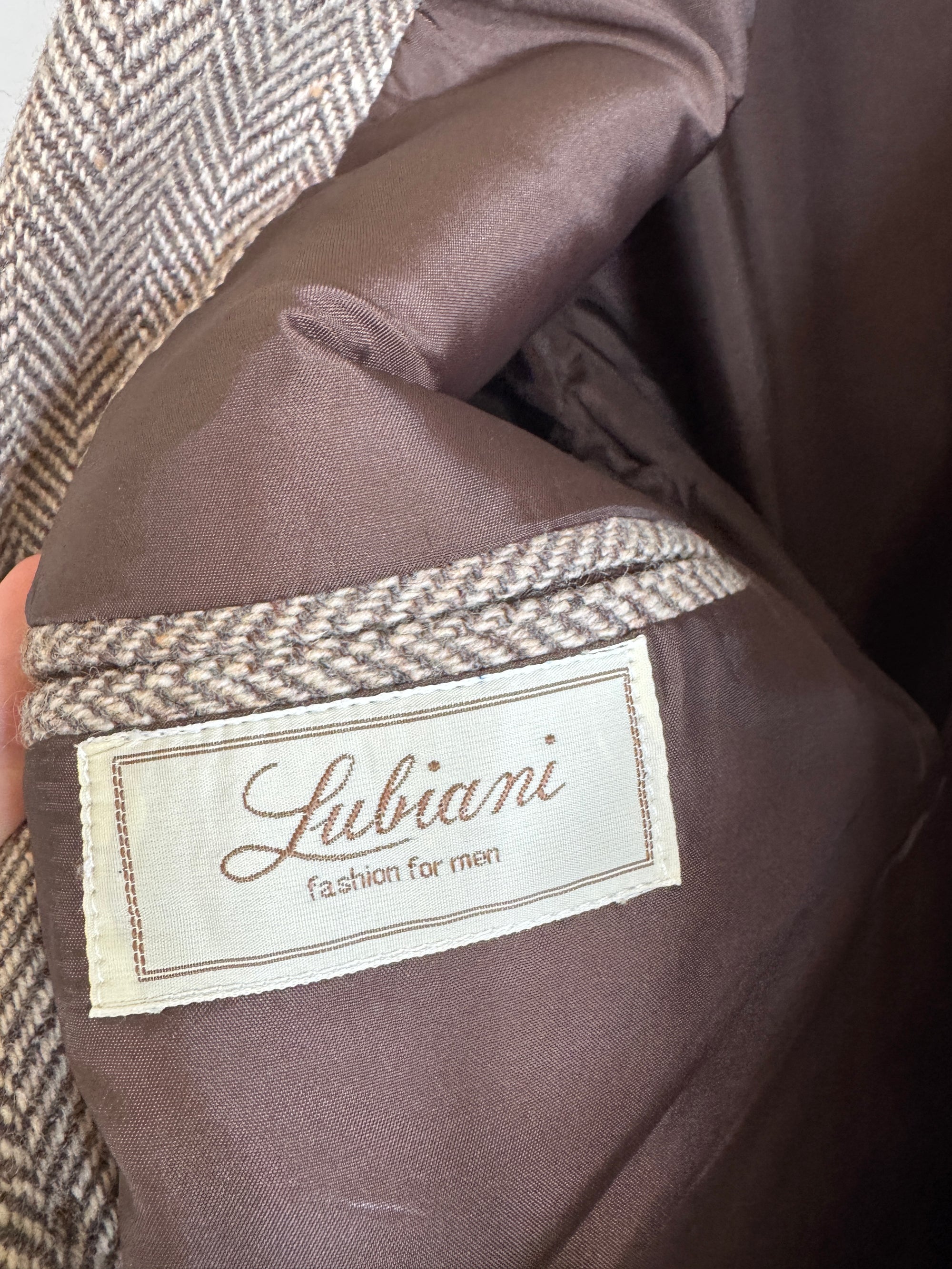 Vintage 60s Wool Plaid Blazer Brown Herringbone