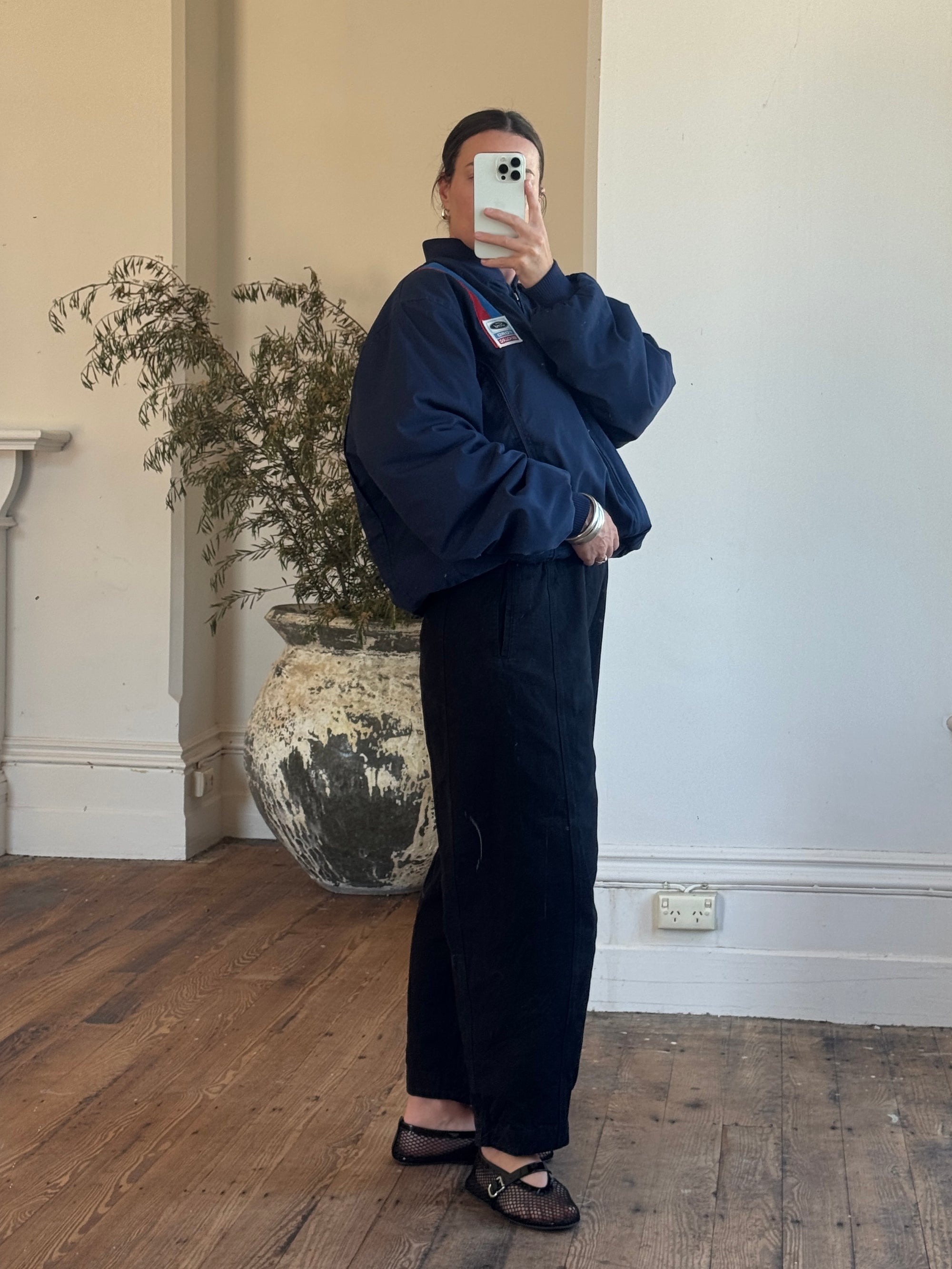 Vintage 70s Ford Bomber Jacket Navy