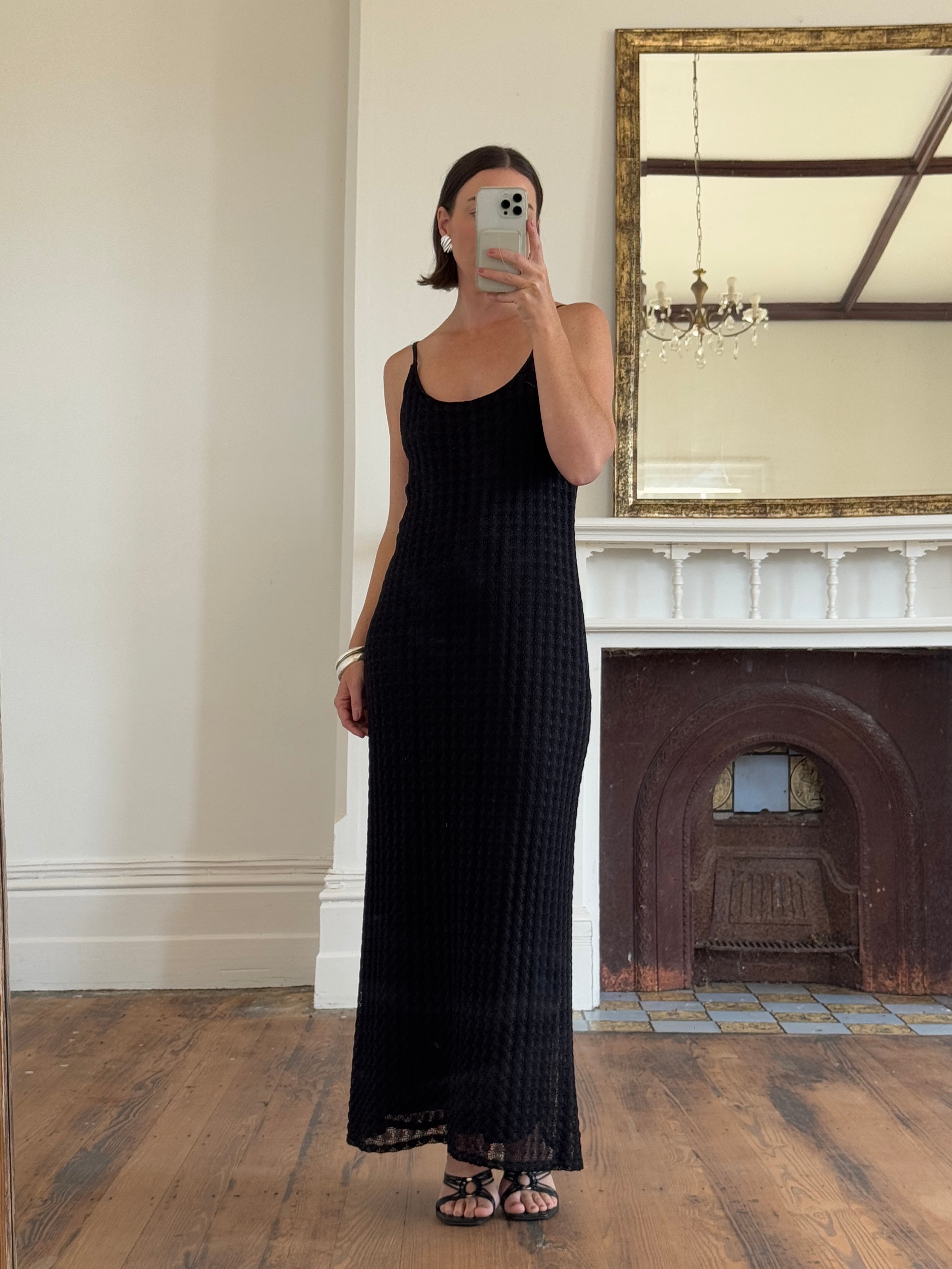 Vintage 90s Australian Made Knit Dress Noir