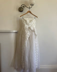 Vintage Y2K Strapless 3D Abstract Floral Wedding Gown
