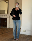 Vintage 90s Velvet Cloverleaf Blazer Noir