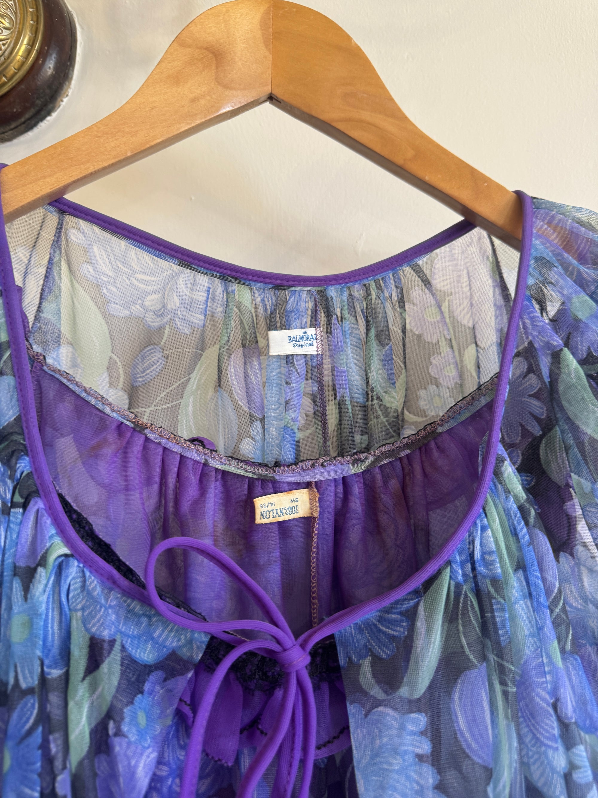 Vintage 60s Moonflower Slip and Cape Set