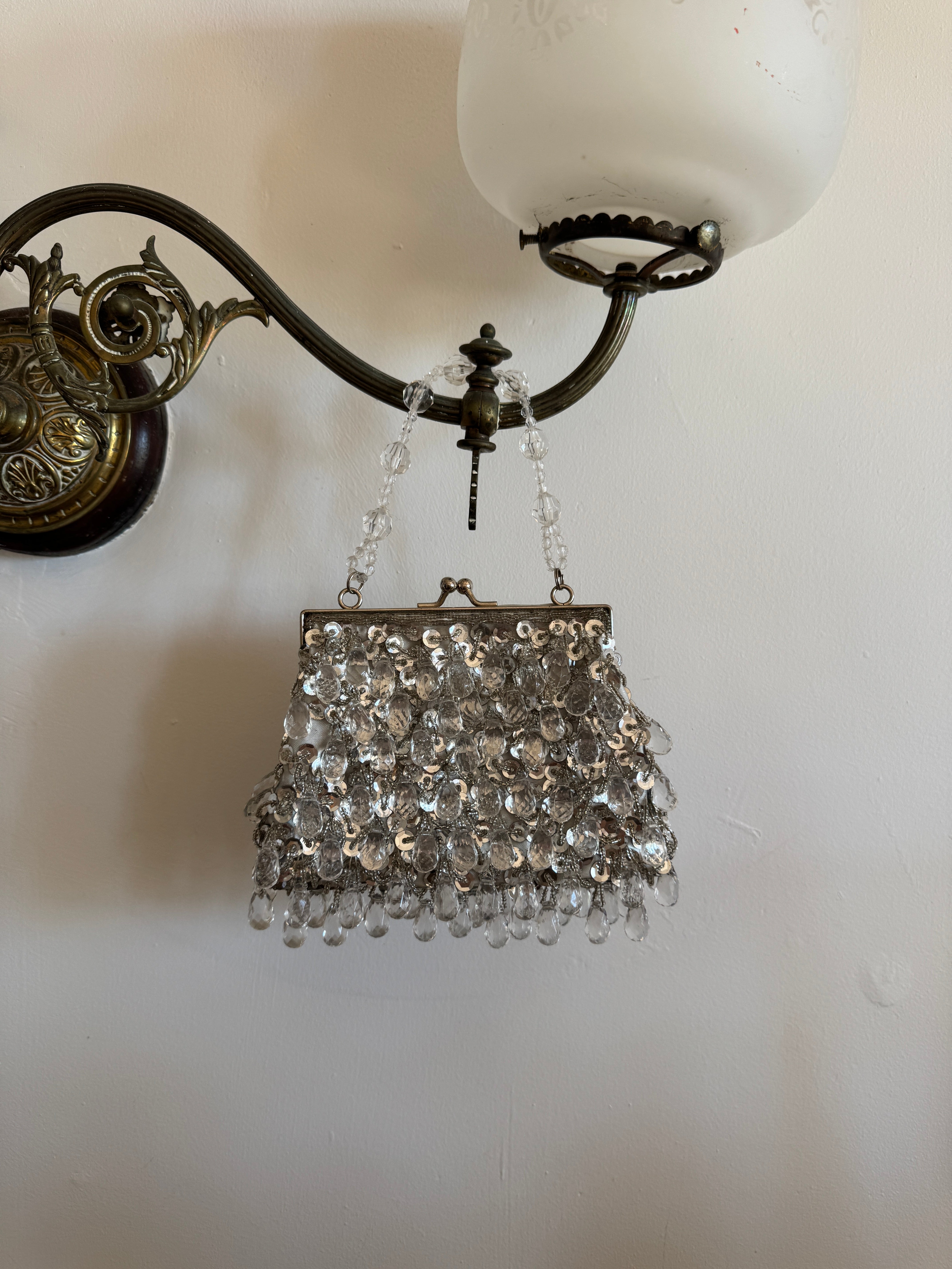 Vintage 80s Crystal Teardrop Petite Purse