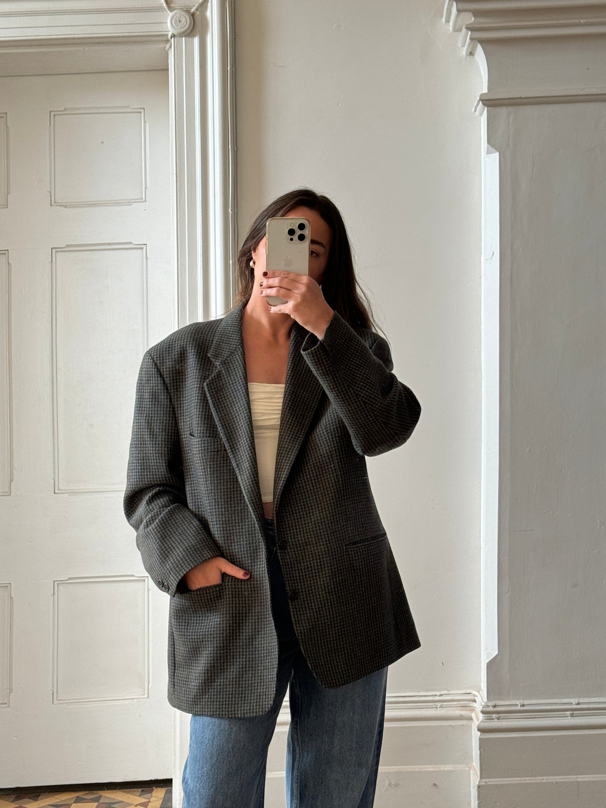 Vintage New Zealand Made Wool Blazer Navy