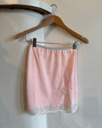 Vintage Pink Embroidered Slip Skirt