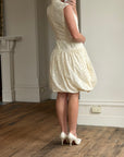 Vintage 90s Cream Broderie Anglaise Bubble Mini Dress