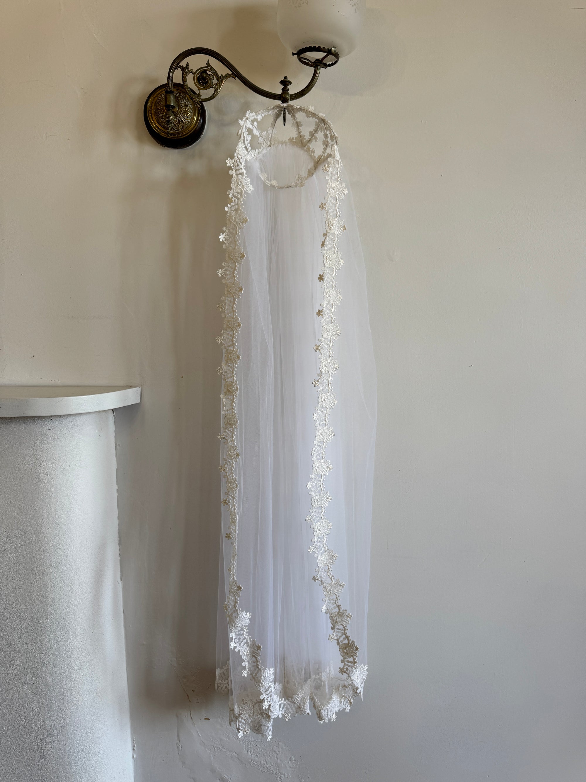 Vintage Juliette Floral Cap Long Veil