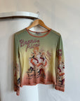 Vintage Y2K Buenos Aires Mesh Graphic Top