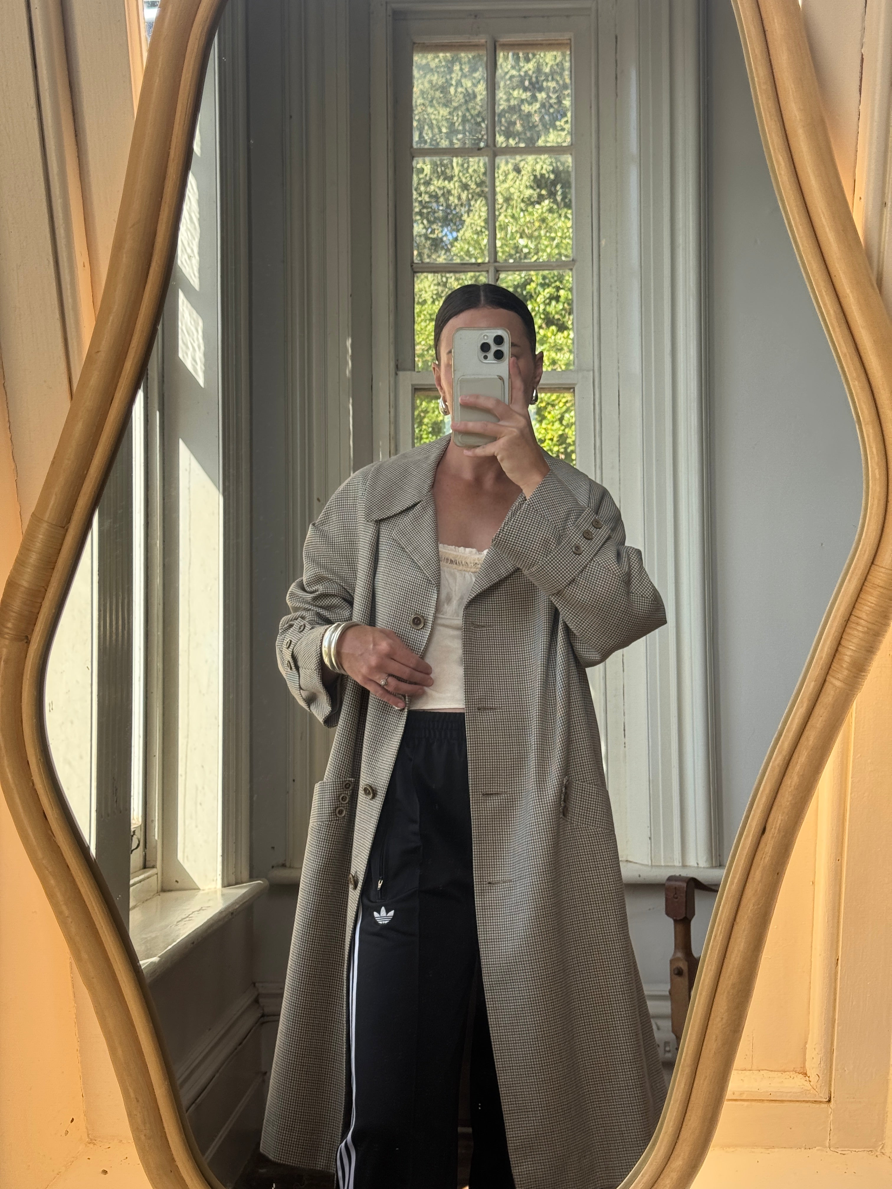 Vintage 60s Australian Made Herringbone Trench Latte
