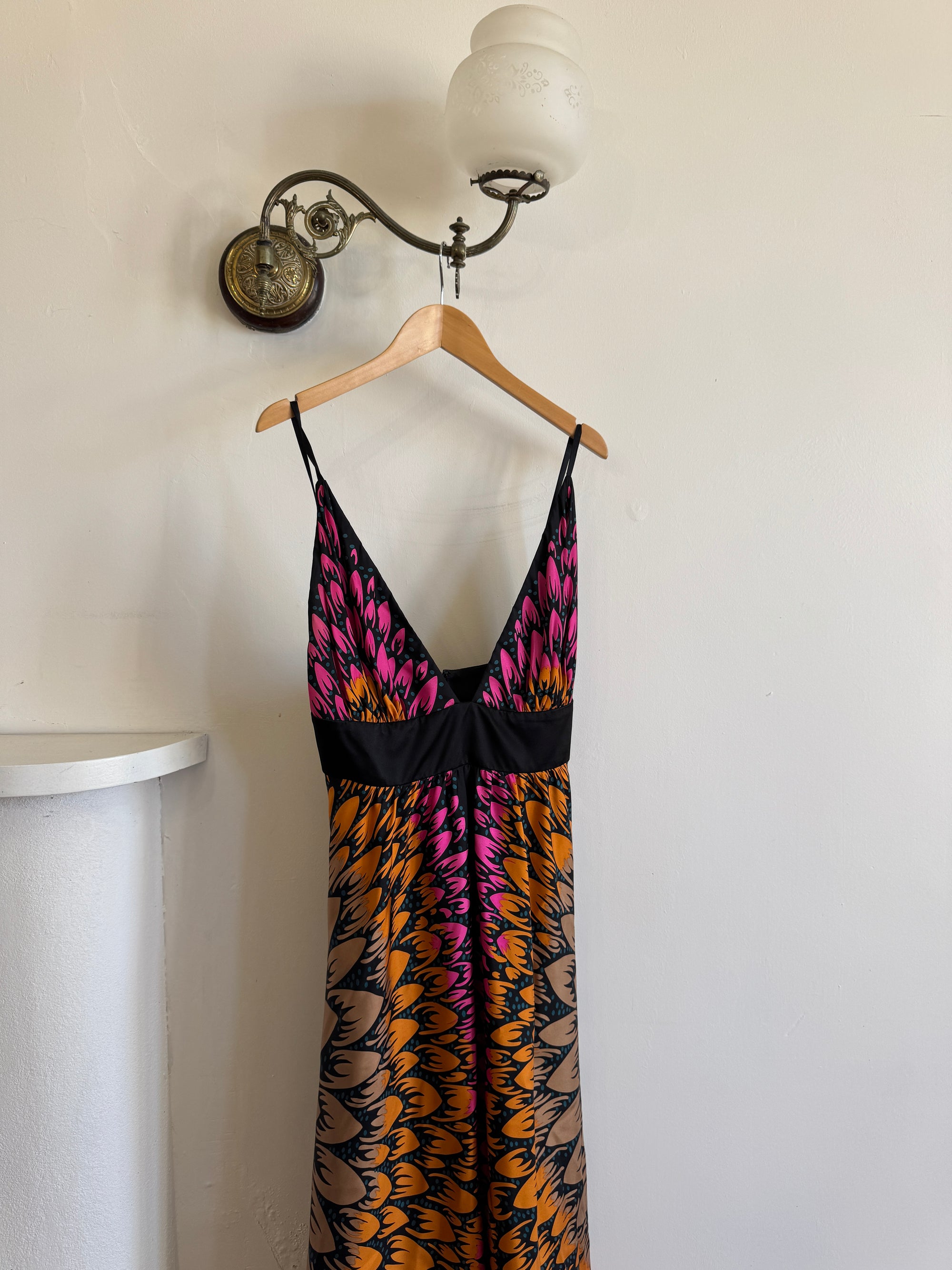 Vintage Y2K Lisa Ho Silk Scarf Dress Sunset