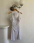 Vintage Y2K Jersey Halter Mini Dress White