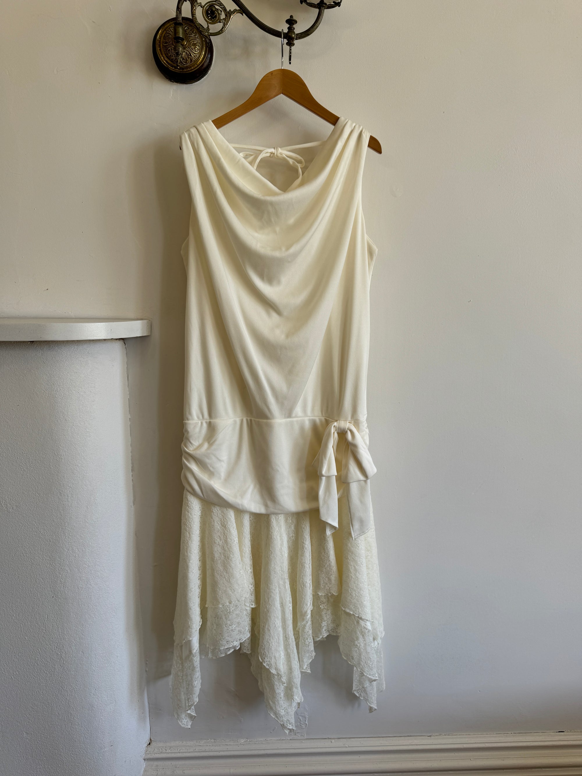Vintage 80s Drop Waist Fairy Wedding Dress