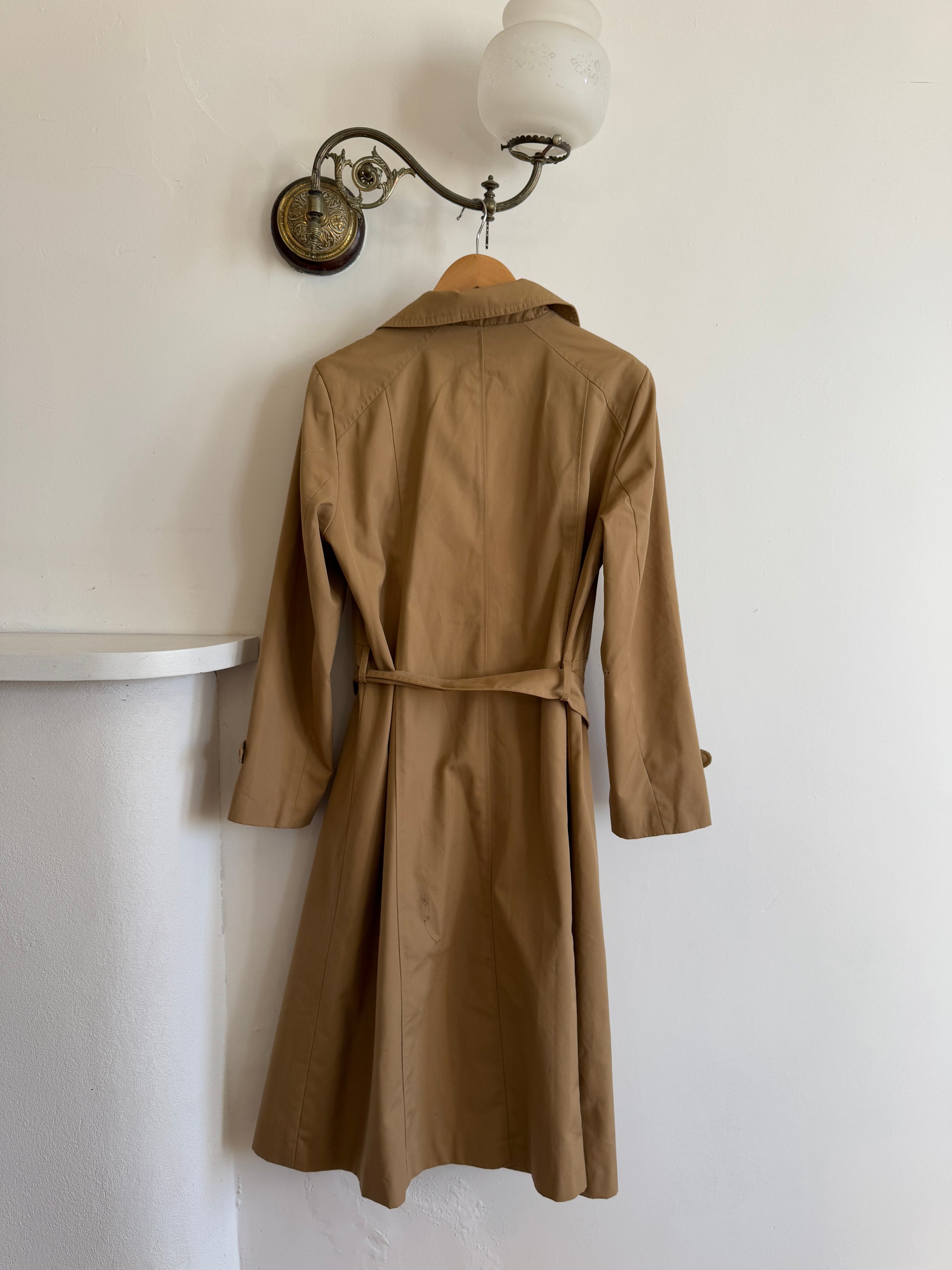 Vintage 70s Caramel Tailored Trench Coat