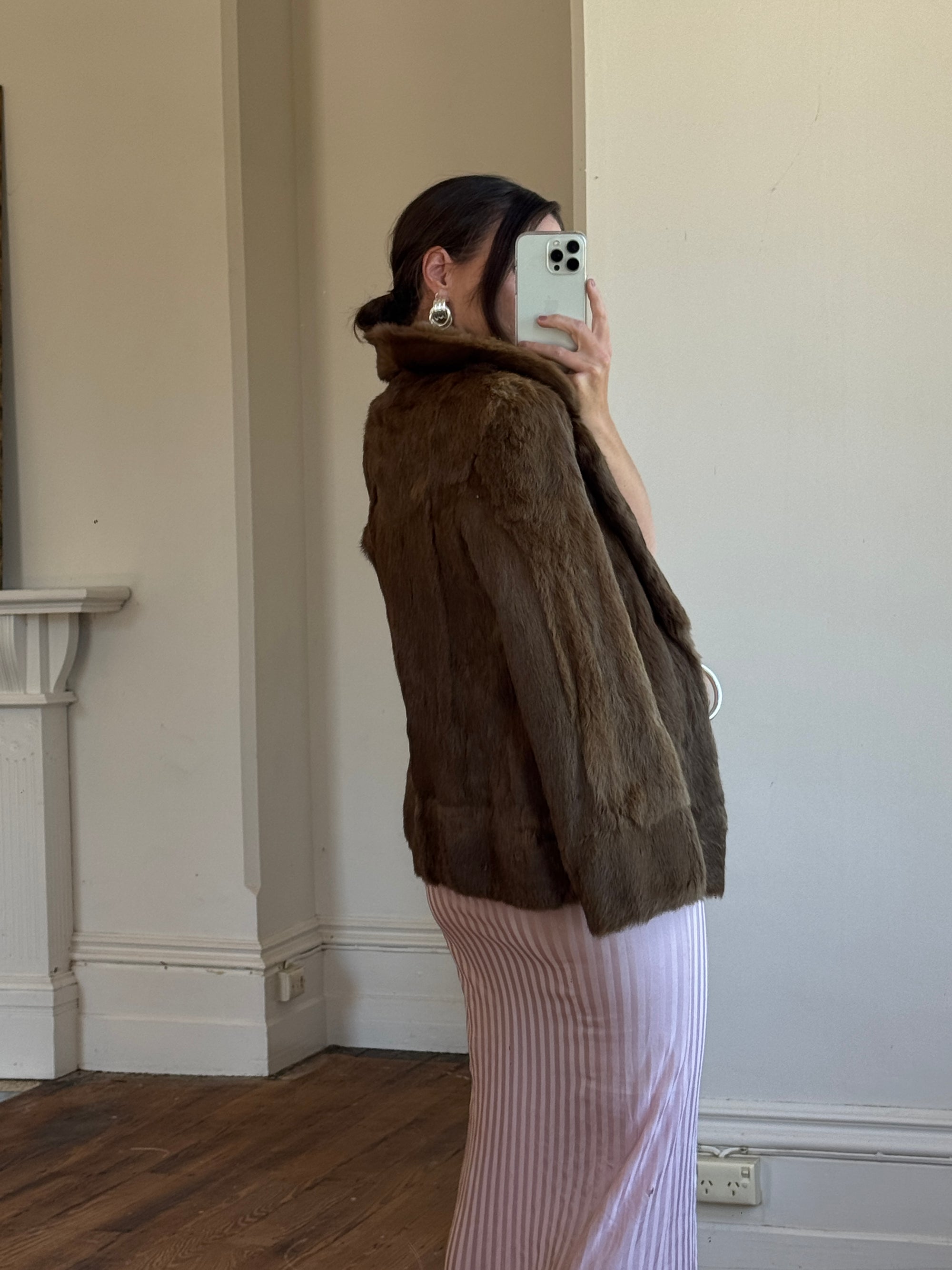 Vintage 70s Nougat Fur Jacket
