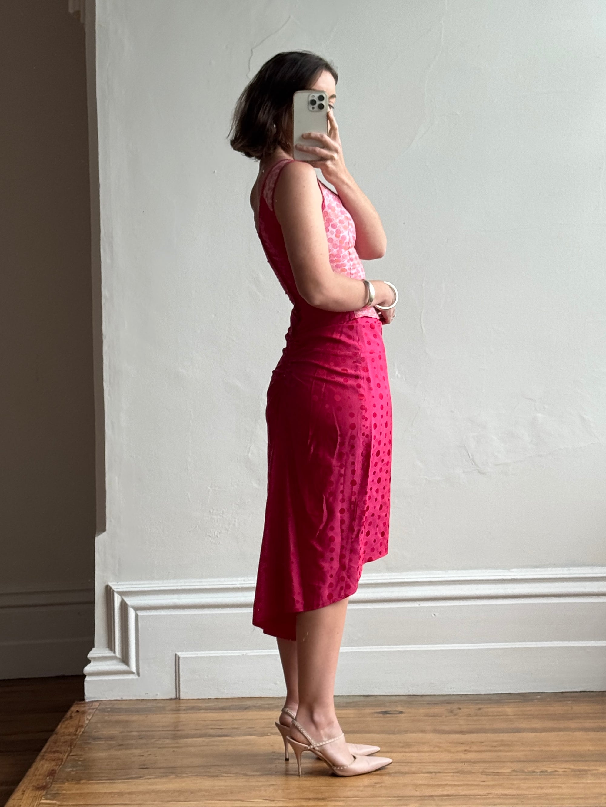 Vintage 90s Australian Made Polka Dot Pink Set