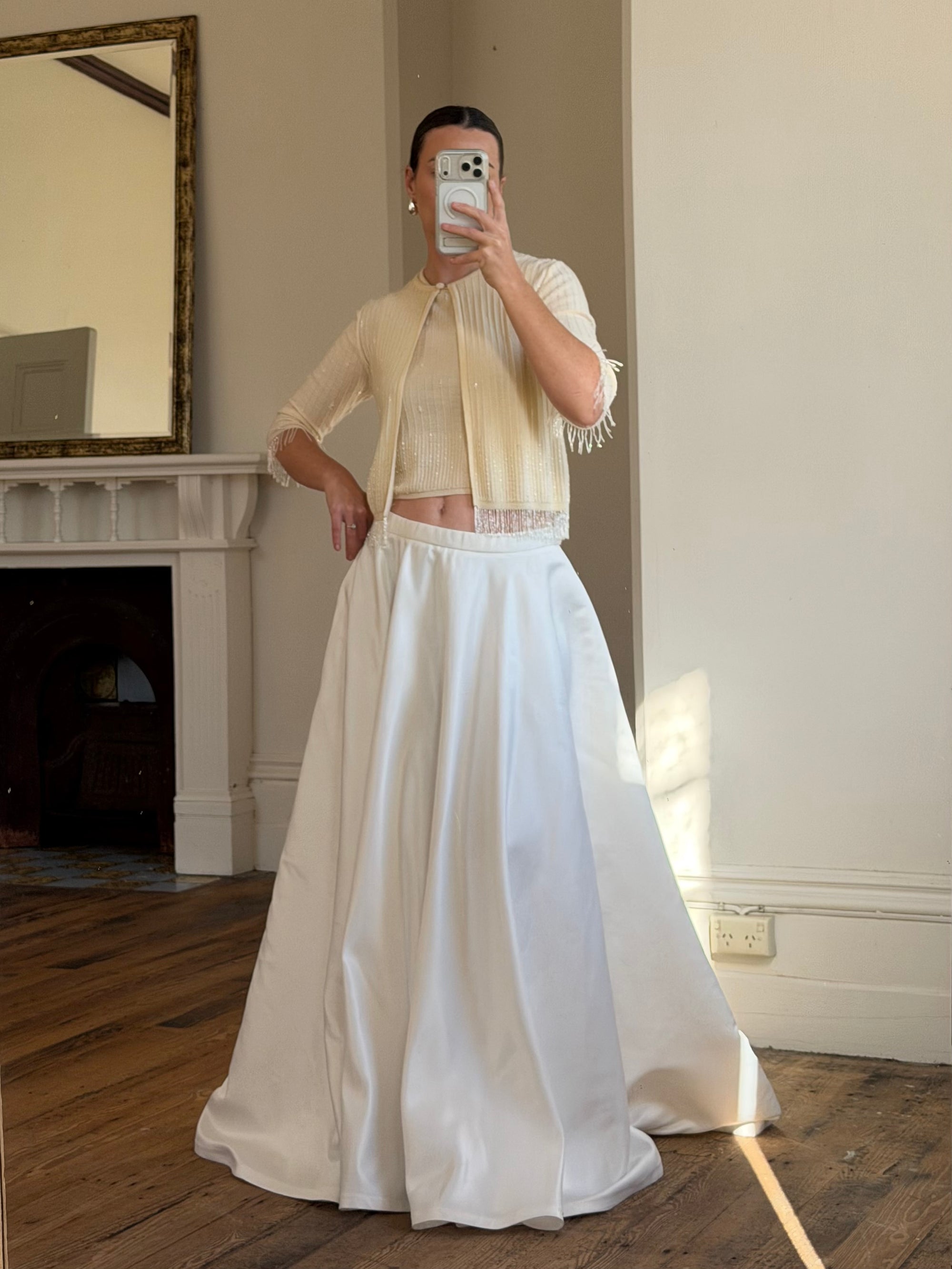 Vintage 90s Princess Satin Bridal Skirt