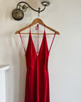 Vintage 90s Pure Silk High Low Halter Dress Scarlett