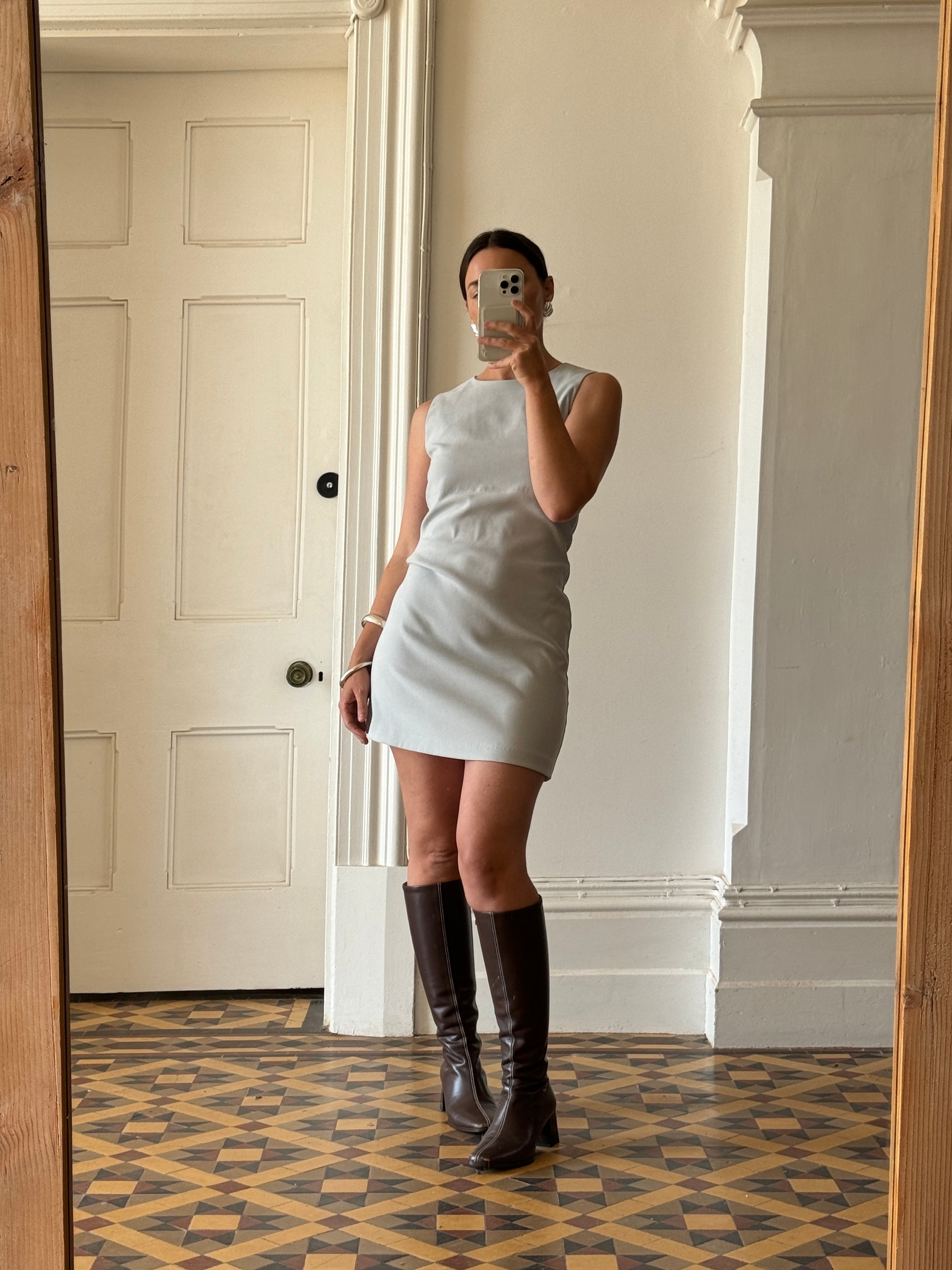 Vintage 90s Australian Made Mini Dress Ice Blue