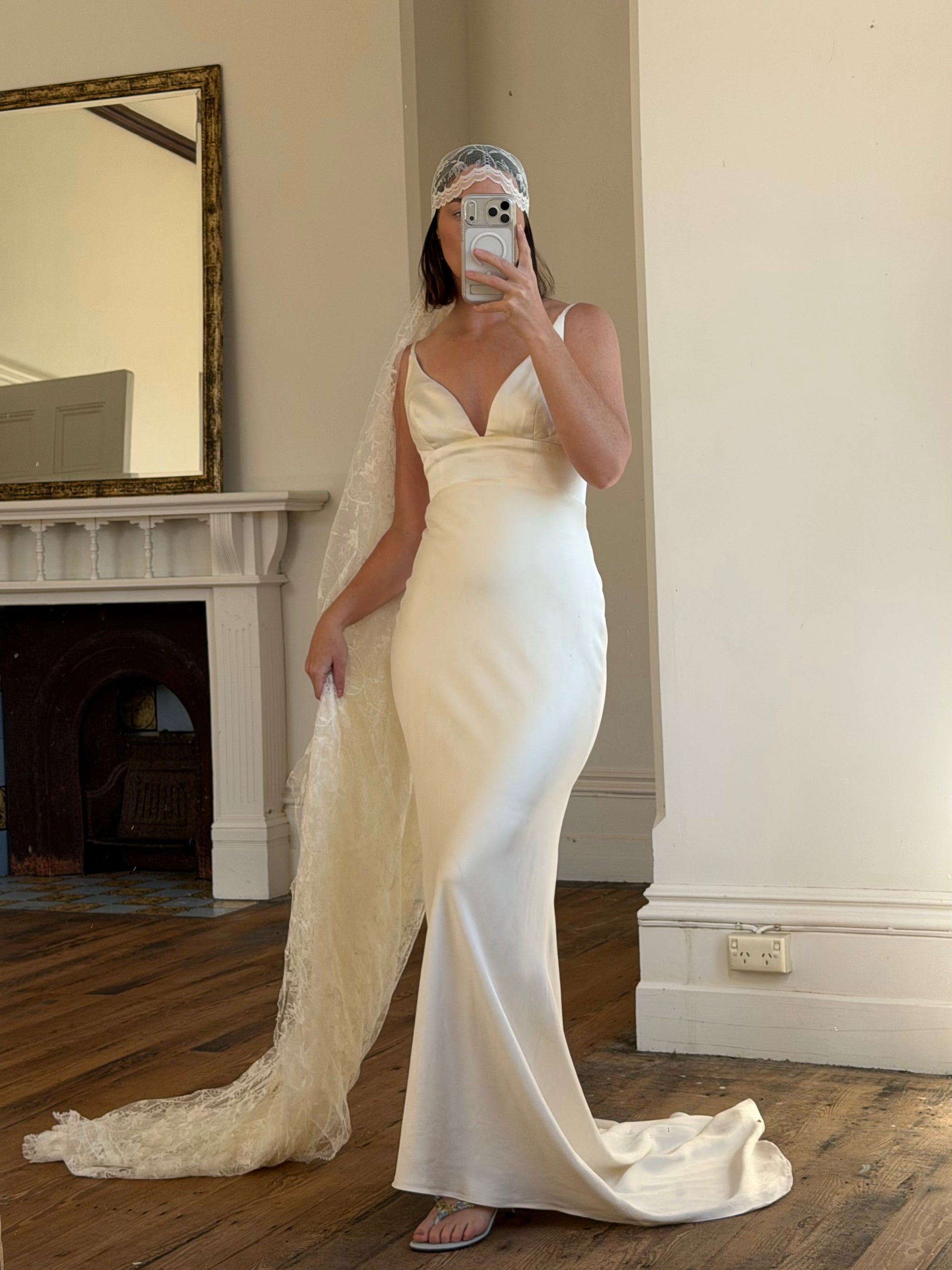 Vintage Y2K Pure Silk Bias Wedding Dress