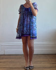 Vintage 60s Moonflower Slip and Cape Set