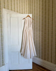 Vintage 90s Raw Silk Backless Bow Wedding Dress