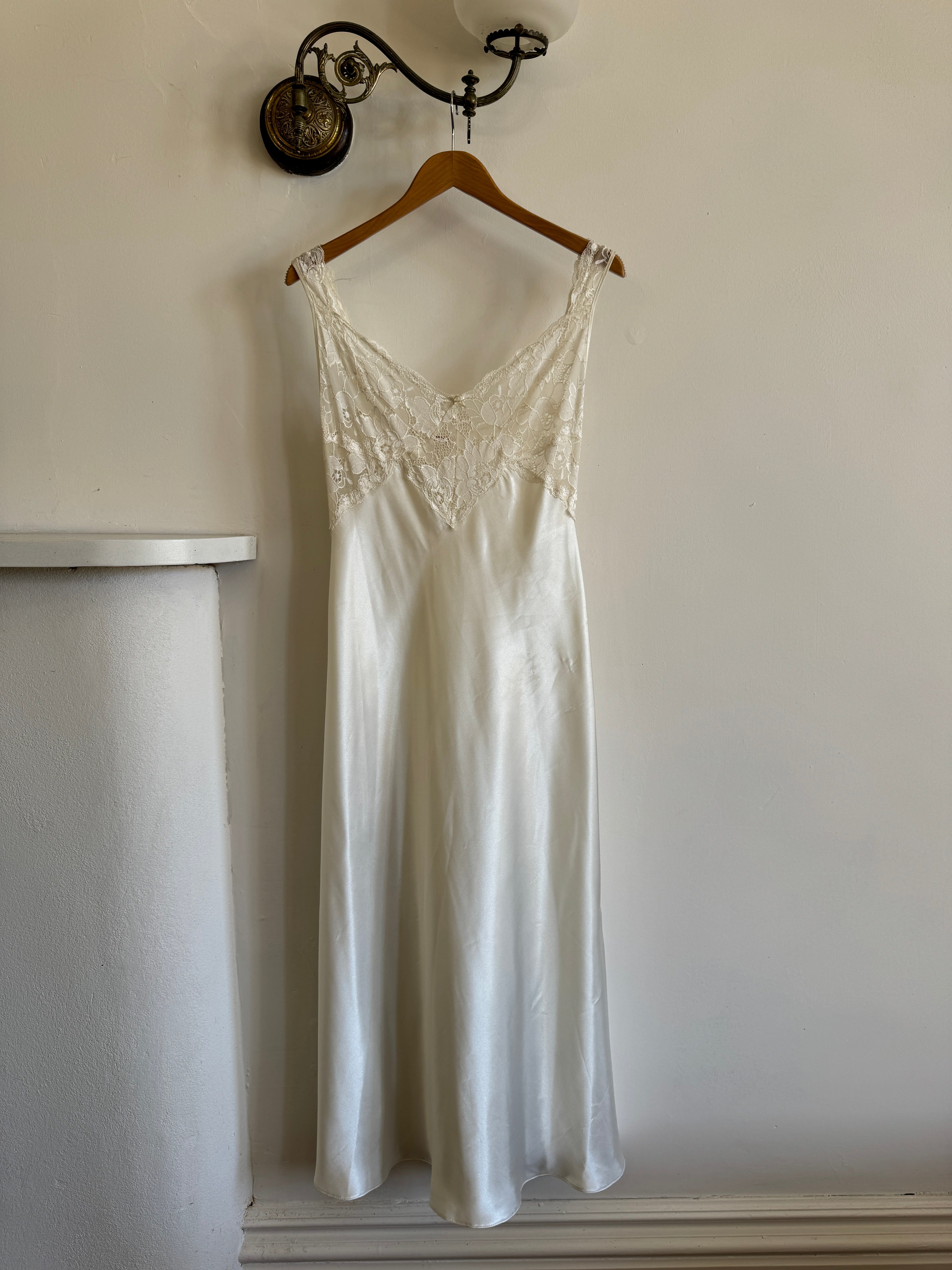 Vintage Y2K Australian made Satin Ivory Slip Dress