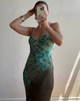 Vintage 90s Rare Ombre Embellished Mermaid Dress